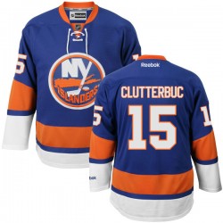 Authentic Reebok Adult Cal Clutterbuck Home Jersey - NHL 15 New York Islanders