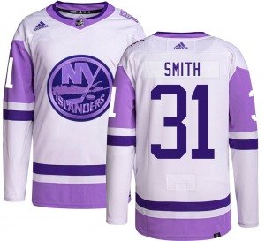 Authentic Adidas Adult Billy Smith Hockey Fights Cancer Jersey - NHL New York Islanders