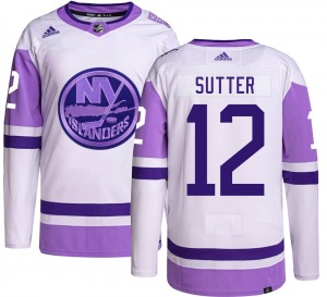 Authentic Adidas Adult Duane Sutter Hockey Fights Cancer Jersey - NHL New York Islanders
