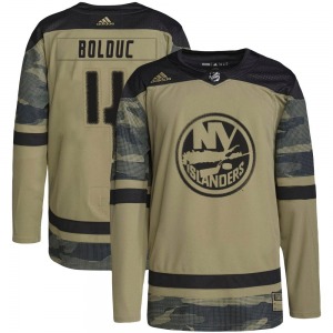 Authentic Adidas Youth Samuel Bolduc Camo Military Appreciation Practice Jersey - NHL New York Islanders