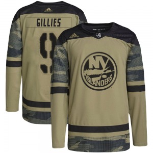 Authentic Adidas Youth Clark Gillies Camo Military Appreciation Practice Jersey - NHL New York Islanders