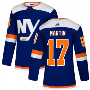 Authentic Adidas Adult Matt Martin Blue Alternate Jersey - NHL New York Islanders