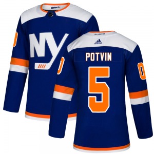 Authentic Adidas Adult Denis Potvin Blue Alternate Jersey - NHL New York Islanders