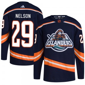 Authentic Adidas Adult Brock Nelson Navy Reverse Retro 2.0 Jersey - NHL New York Islanders