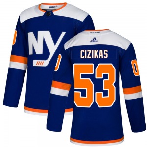Authentic Adidas Youth Casey Cizikas Blue Alternate Jersey - NHL New York Islanders