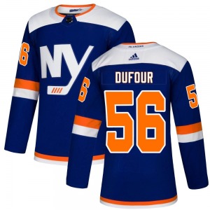 Authentic Adidas Youth William Dufour Blue Alternate Jersey - NHL New York Islanders