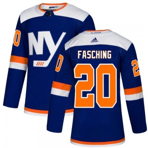 Authentic Adidas Youth Hudson Fasching Blue Alternate Jersey - NHL New York Islanders