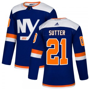 Authentic Adidas Youth Brent Sutter Blue Alternate Jersey - NHL New York Islanders