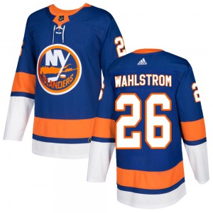 Authentic Adidas Youth Oliver Wahlstrom Olive Royal Home Jersey - NHL New York Islanders