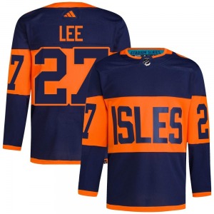 Authentic Adidas Adult Anders Lee Navy 2024 Stadium Series Primegreen Jersey - NHL New York Islanders