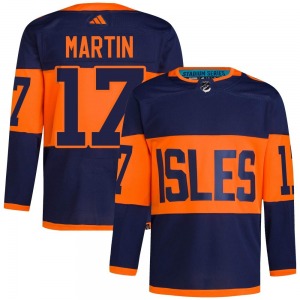 Authentic Adidas Adult Matt Martin Navy 2024 Stadium Series Primegreen Jersey - NHL New York Islanders
