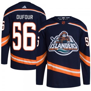 Authentic Adidas Youth William Dufour Navy Reverse Retro 2.0 Jersey - NHL New York Islanders