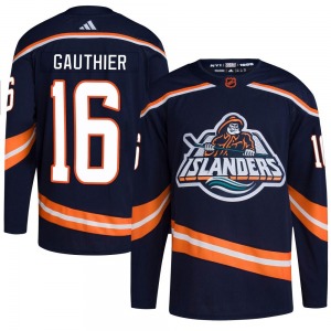 Authentic Adidas Youth Julien Gauthier Navy Reverse Retro 2.0 Jersey - NHL New York Islanders