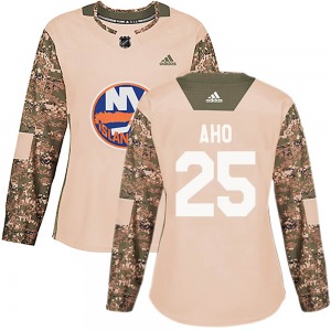 Authentic Adidas Women's Sebastian Aho Camo Veterans Day Practice Jersey - NHL New York Islanders