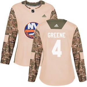 Authentic Adidas Women's Andy Greene Green Camo Veterans Day Practice Jersey - NHL New York Islanders