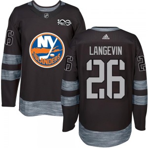 Authentic Youth Dave Langevin Black 1917-2017 100th Anniversary Jersey - NHL New York Islanders