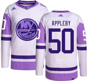 Authentic Adidas Youth Kenneth Appleby Hockey Fights Cancer Jersey - NHL New York Islanders
