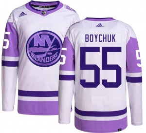 Authentic Adidas Youth Johnny Boychuk Hockey Fights Cancer Jersey - NHL New York Islanders