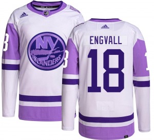 Authentic Adidas Youth Pierre Engvall Hockey Fights Cancer Jersey - NHL New York Islanders