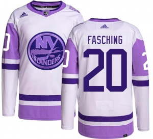 Authentic Adidas Youth Hudson Fasching Hockey Fights Cancer Jersey - NHL New York Islanders