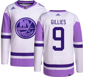 Authentic Adidas Youth Clark Gillies Hockey Fights Cancer Jersey - NHL New York Islanders