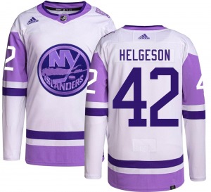 Authentic Adidas Youth Seth Helgeson Hockey Fights Cancer Jersey - NHL New York Islanders