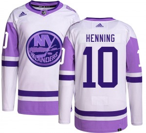Authentic Adidas Youth Lorne Henning Hockey Fights Cancer Jersey - NHL New York Islanders