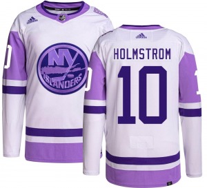 Authentic Adidas Youth Simon Holmstrom Hockey Fights Cancer Jersey - NHL New York Islanders