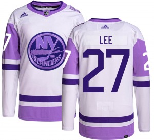 Authentic Adidas Youth Anders Lee Hockey Fights Cancer Jersey - NHL New York Islanders