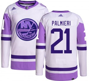 Authentic Adidas Youth Kyle Palmieri Hockey Fights Cancer Jersey - NHL New York Islanders
