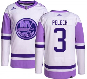 Authentic Adidas Youth Adam Pelech Hockey Fights Cancer Jersey - NHL New York Islanders