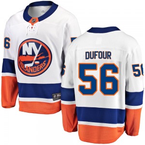 Breakaway Fanatics Branded Youth William Dufour White Away Jersey - NHL New York Islanders