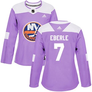 Authentic Adidas Women's Jordan Eberle Purple Fights Cancer Practice Jersey - NHL New York Islanders