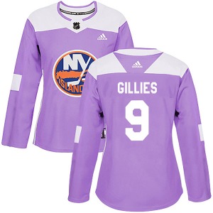 Authentic Adidas Women's Clark Gillies Purple Fights Cancer Practice Jersey - NHL New York Islanders