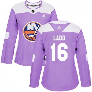 Authentic Adidas Women's Andrew Ladd Purple Fights Cancer Practice Jersey - NHL New York Islanders