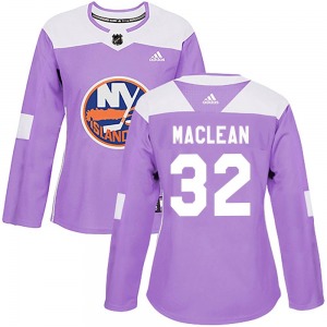 Authentic Adidas Women's Kyle Maclean Purple Kyle MacLean Fights Cancer Practice Jersey - NHL New York Islanders