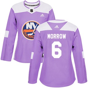 Authentic Adidas Women's Ken Morrow Purple Fights Cancer Practice Jersey - NHL New York Islanders