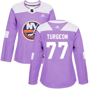 Authentic Adidas Women's Pierre Turgeon Purple Fights Cancer Practice Jersey - NHL New York Islanders