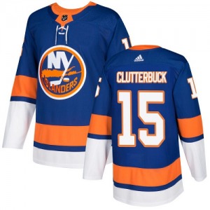 Authentic Adidas Youth Cal Clutterbuck Royal Blue Home Jersey - NHL New York Islanders
