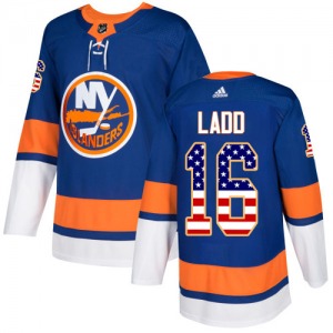 Authentic Adidas Youth Andrew Ladd Royal Blue USA Flag Fashion Jersey - NHL New York Islanders