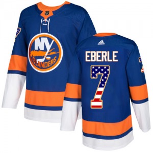 Authentic Adidas Youth Jordan Eberle Royal Blue USA Flag Fashion Jersey - NHL New York Islanders