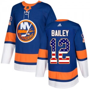 Authentic Adidas Youth Josh Bailey Royal Blue USA Flag Fashion Jersey - NHL New York Islanders