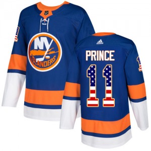 Authentic Adidas Adult Shane Prince Royal Blue USA Flag Fashion Jersey - NHL New York Islanders